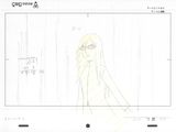 drawing of a woman with long hair and glasses standing in front of a whiteboard
