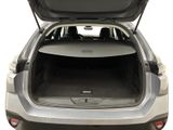 the back of a silver car with its trunk open
