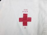 an image of a red cross on a white shirt