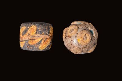 Paire DE Perles EN Verre PHÉNicien