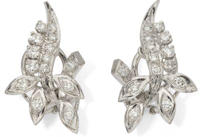 pair of diamond earrings, by van cleef