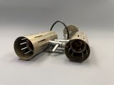 a close up of a pair of binoculars sitting on a table