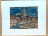 a picture of a picture of a painting of a town