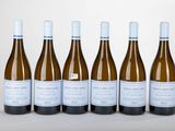 six bouteilles de vin sont alignées sur une surface blanche