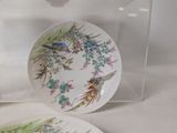 two plates that have birds on them on them