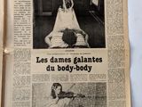 newspapers with pictures of a woman in a white dress and a man in a black and white photo