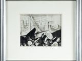 une image représentant un dessin en noir et blanc d'un bateau sur l'eau