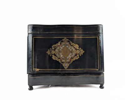 an image of a black and gold chest on a white background