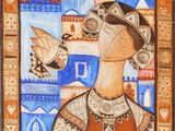 an image of a painting of a woman with a bird in her hand
