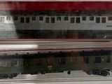 two train cars that are sitting in a box