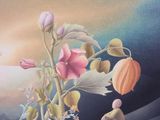 un tableau représentant un arbre d'où poussent des fleurs
