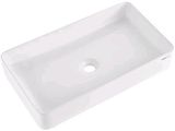 a close up of a white bathroom sink on a white background