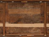 a picture of an old wooden box with some paint on it