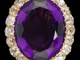 une bague en améthorate et diamants