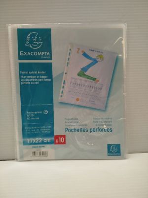 EXACOMPTA - Lot de 10 pochettes perforées - 17x22cm - Polypr…