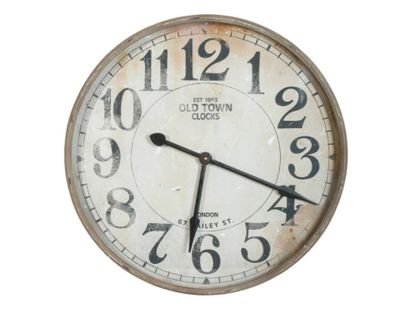 Horloge Old Town, ronde, diamètre: 74 cm en fer gris vieilli…