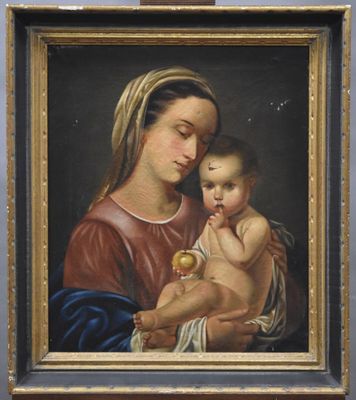 an image of a painting of a woman holding a baby in her arms