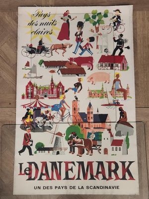une publicité pour le Danemark sur le sol d'un immeuble
