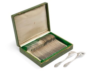 SOCIÉTÉ FRANÇAISE D'ALLIAGE DE MÉTAUX Douze couverts à entre…