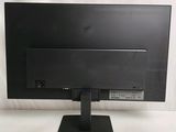 the back of a black computer monitor on a white surface
