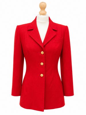 une veste rouge à boutons dorés sur un mannequin