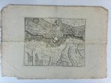 an old map of the city of london with a horse drawn on it