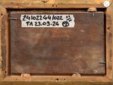 a picture of a wooden box with a sign on it