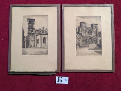 Gabriel SCHLUMBERGER (1864-1958) - Réunion de 2 eaux-forte o…