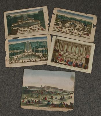 several old postcards of different buildings and people on the beach
