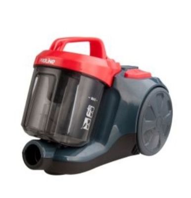 une image représentant un aspirateur rouge et gris sur fond blanc