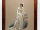 an image of a painting of a woman in a white dress