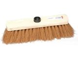 a close up of a brush with a wooden handle on a white background