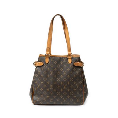 louis vuitton brown monogram canvas and leather tote bag