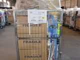 a cart with a lot of items in it in a warehouse
