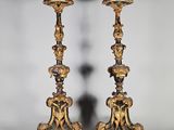 paire de chandeliers anciens en laiton