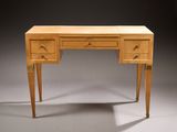 an image of a wooden desk with two drawers and a drawer