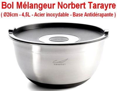 Bol Mélangeur Norbert Tarayre Ø26cm - 4,5L - Acier inoxydabl…