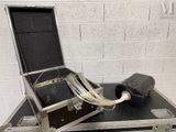 a metal case with wires in it sitting on a table