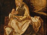 une image d'une peinture représentant une femme tenant un bébé