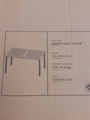 the table is in the box and ready to be delivered