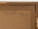 an old picture of a piece of cardboard with writing on it