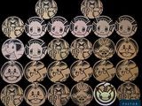 certains personnages Pokémon sont dessinés sur fond noir