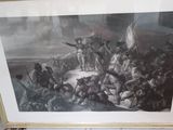 une vieille photo représentant un tableau où l'on voit un groupe de personnes sur un bateau