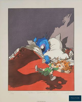 Loisel - Sérigraphie mise en couleur au pochoir - Le Fourreu…