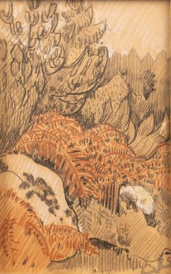 Paul SÉRUSIER (1864-1927). Paysage - dessin double face.