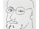 une image représentant le dessin d'un homme portant des lunettes et une barbe