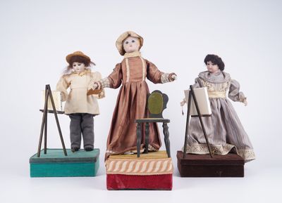 Simon & Halbig Automates à tête porcelaine, yeux bleus, mouv…