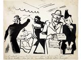 an image of a drawing of a group of people with a man in a top hat and a woman in a top hat