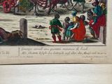 a drawing of a horse drawn carriage with people on it