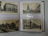 four old photos of old buildings in a book